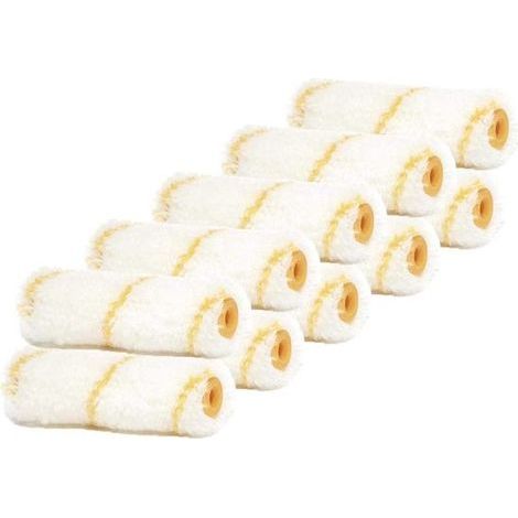 Rouleaux pour radiateurs - Rouleaux à peinture - Rouleaux à vernis - Peinture - Polyester à poils courts - 15 cm - Blanc Jaune (1/5)