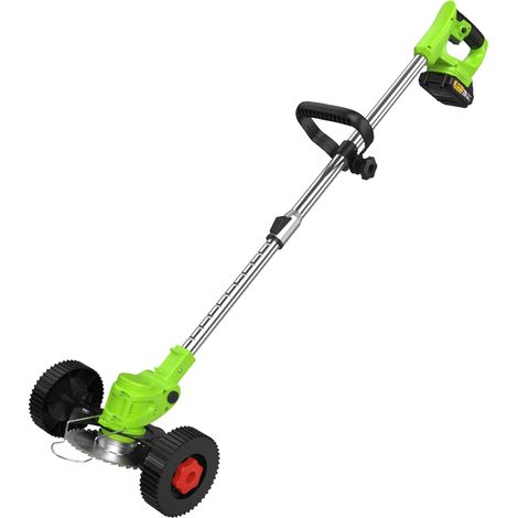 Tondeuse à gazon électrique sans fil, 2 batteries, coupe-herbe portatif à longueur réglable pour batterie Makita 18V-Green