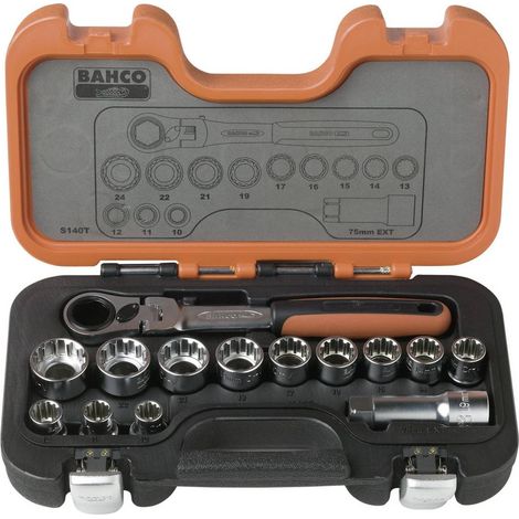 Set di bussole passanti con cricchetto - BAHCO S140T (1/4)