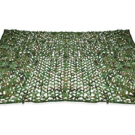 Voile d'ombrage rectangulaire 4x3 m camouflage vert – Protection solaire UV – Fixation rapide sur murs et arbres – Polyester léger (1/5)