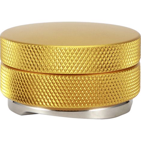 Höhenverstellbarer Kaffeestößel aus Edelstahl mit 3 Winkelpositionen, 58 mm, goldfarben – Barista-Zubehör (1/5)