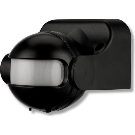 Bewegungsmelder aussen - IP44, Leuchtdauer & Helligkeitsempfindlichkeit einstellbar, LED geeignet, Reichweite 12m/180°, vertikal verstellbar, schwarz (1/5)