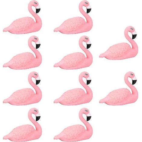 10 figurines miniatures de flamants roses (1/3)