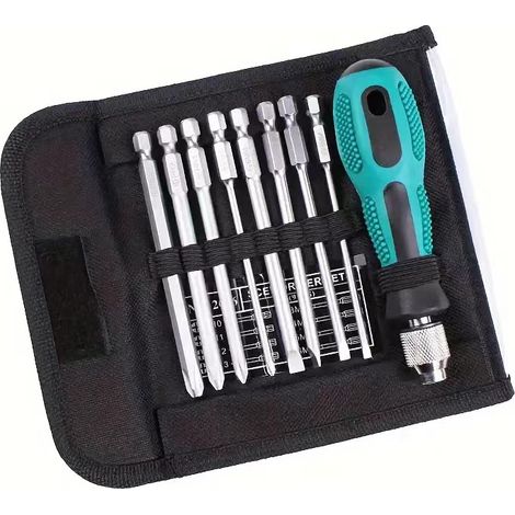 Set di cacciaviti 8 in 1, cacciavite manuale multifunzionale, borsa per attrezzi di riparazione, set da 9 pezzi