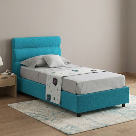 Einzelbett Brez, abziehbar, mit Stauraum, Made in Italy, Matratzengröße 80x190 cm, Blau (1/5)