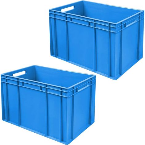 BRB 2 bacs Euro avec 2 poignées, 600 x 400 x 420 mm, bleu