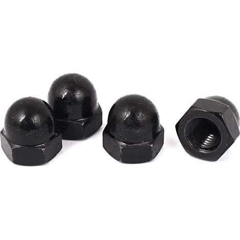 4Pcs Écrou Borgne Noir M12 Hexagonal Dôme Clous Carbure Acier