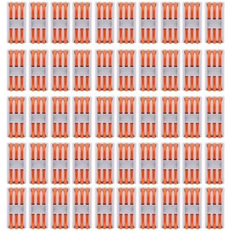 50 pièces conducteur de câblage 1128AWG PCT-2-3 connecteur de borne de câblage rapide orange, (1/4)