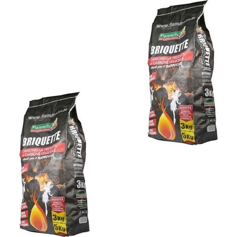 CARBONE VEGETALE PER GRILL 'BRIQUETTE' KG 3 CA. 2 PEZZI DF 700852