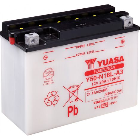 Batterie moto YUASA Y50-N18L-A3 12V 21.1AH 240A (1/3)