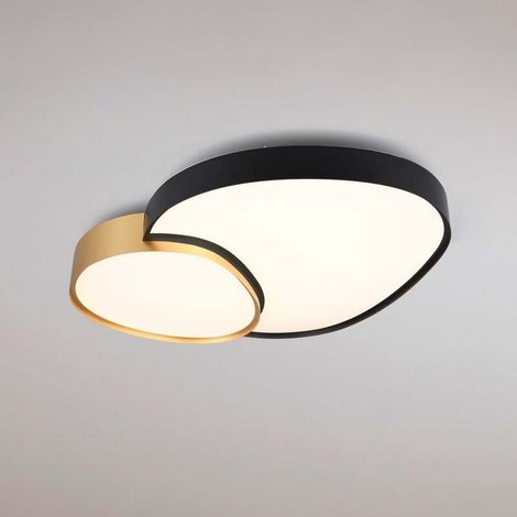 [NEUWERTIG] B-Ware Rise Wand/Deckenleuchte schwarz matt/gold LED dimmbar mit Fernbedienung 5300 lm (1/2)