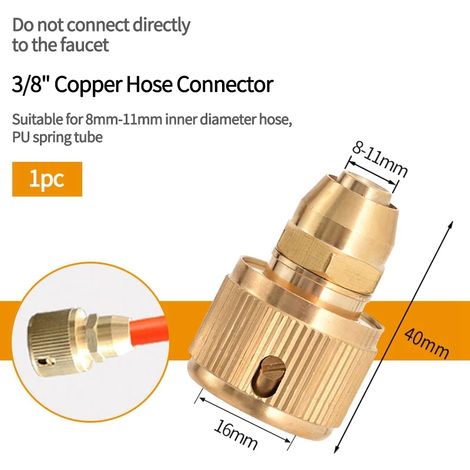 (Raccord de tuyau 3I8 - voir image) Adaptateur de raccord rapide fileté pour système d'irrigation de jardin, raccords de tuyau en cuivre pour système d'arrosage goutte à goutte (1/5)