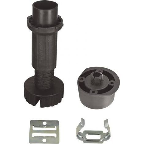 Cime lot de 4 pieds de caisson reglables 140 a 220 mm plastique noir (1/2)