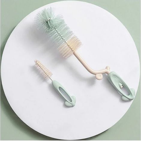 Outils de nettoyage multifonctions à long manche amovible en nylon haute température brosse de nettoyage 2 pièces (vert) (1/3)