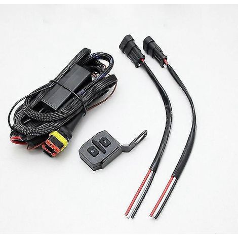 1 faisceau de câblage avec relais pour feux antibrouillard LED de moto avec contrôleur de clignotement - CP-WL3 (1/4)