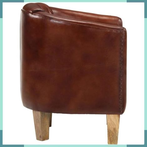 359638 Chaise cabriolet marron cuir véritable (1/5)