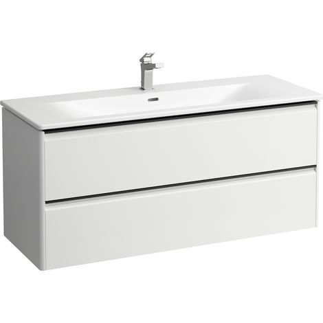 LAUFEN Palace Waschtischkombination 120 cm mit Griffleiste schwarz und 1 Hahnloch (1/4)