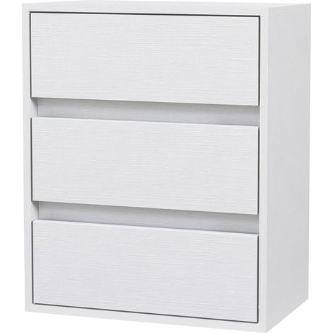 Commode moderne à 3 tiroirs en bois blanc, 40 x 30 x 50,5 cm (1/5)