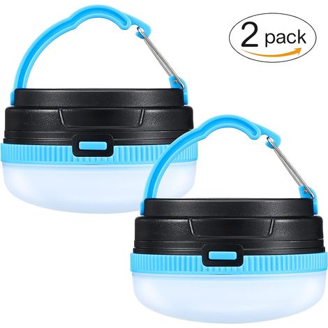2 LED-Campinglaternen, wasserdichte Campinglampen, batteriebetriebene Zeltleuchten mit 3 Modi für Notfälle bei Stromausfall, Camping, Angeln, Wandern und Autofahren, Belue (1/5)