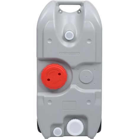 Réservoir d'eau sur roues pour camping 40 L Gris