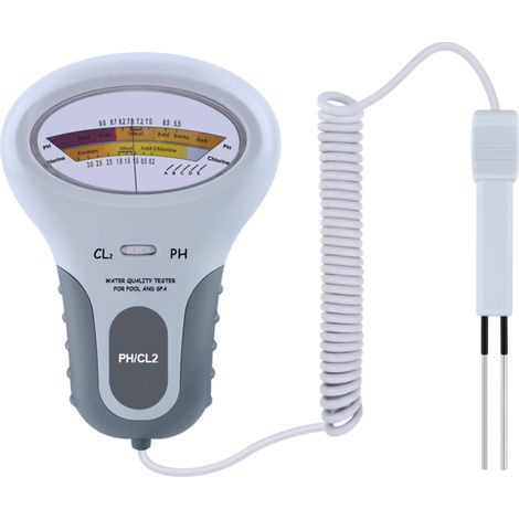 Medidor portátil de calidad del agua PC102: Detector digital 2 en 1 de pH y cloro (Cl2) para piscinas y spas. (1/5)