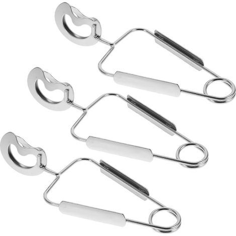 3-teiliges Set Edelstahl-Schneckenzangen, Servierzangen – 15,00 x 6,00 x 4,00 cm – Silber (1/4)