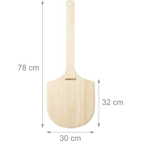 Pale per pizza in legno di pino 30 x 32 cm con grande manico decorativo cucina in legno naturale 130003381