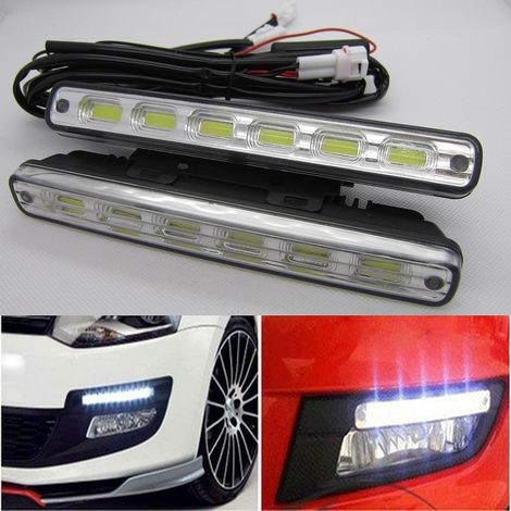 2 x 15 cm (6 Zoll) COB-LED-Lampen für Tagfahrlicht am Auto, kaltweiß 6000 K (1/4)