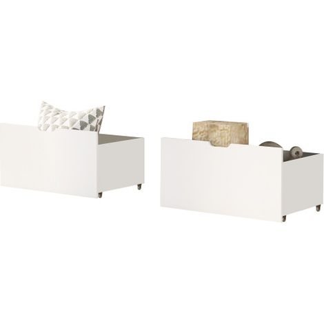 2 Schubladen, madera blanca, 87x44x15,5 cm (1/5)