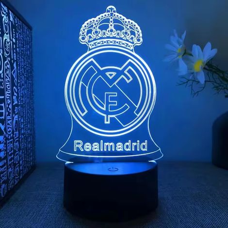 Lampe de Bureau Football Effet 3D LED Real Madrid Barcelone Télécommande (1/5)