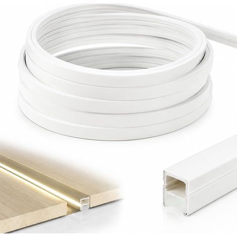 Profilé LED en Silicone Étanche 12x12 mm, IP65 Diffuseur de Canal LED, Bande LED pour Panneaux Acoustiques de 8mm pour Éclairage de Plafond, Mur, Placard et Panneau Acoustique (Blanc, 5 m) (1/5)