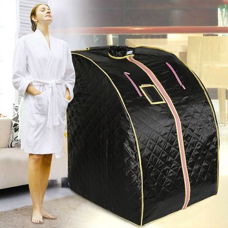 Sauna Infrarouge et Portable,Spa, la Désintoxication et la Perte de Poids \Noir Sauna Box Bain de Vapeur mobile Spa noir (1/5)