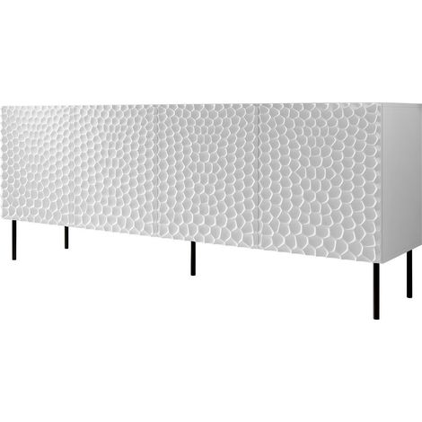 Commode de rangement Meuble universel 190x75x41cm sur pied Blanc mat HOTI (1/3)