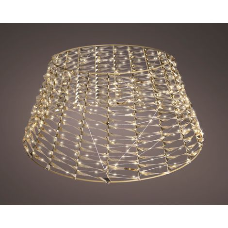 Gonna albero micro LED in PET D 72 cm altezza 28 cm oro Peraga Christmas