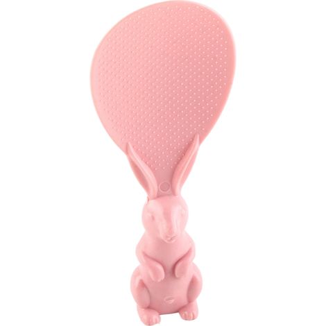 Cuillère à riz en forme de lapin, antiadhésive, rose, pour un service facile. (1/5)