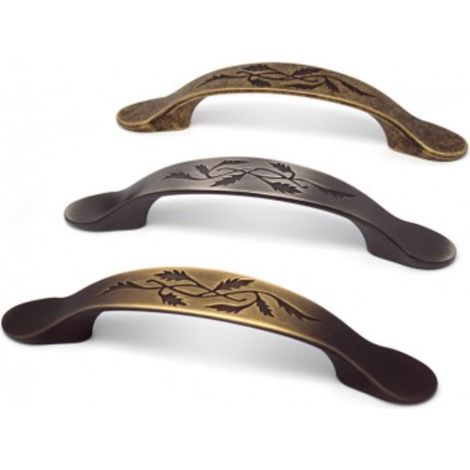 Tirador Provence 6521 - Bronce rústico. 154x22x30mm. Entrepuntos 96mm.