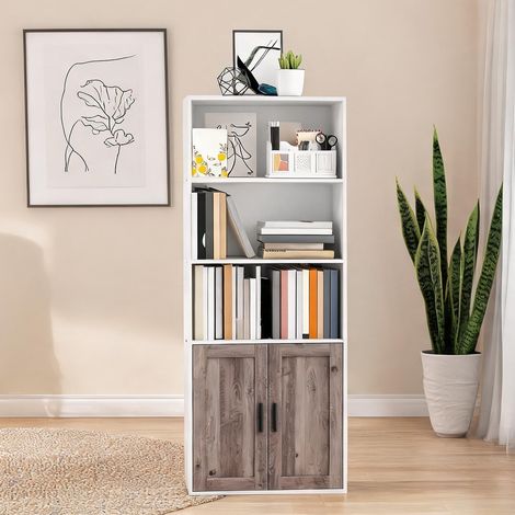 Meuble de rangement de bureau blanco y Marrón 60 x 30 x 149,5 cm (1/5)