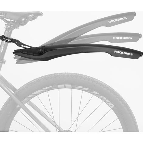 Guardabarros trasero para bicicleta con luz LED roja - Negro (1/5)