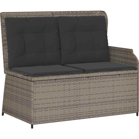 Banc de jardin,Banquette de jardin,Chaise avec coussin Gris Poly rotin CFW33280 (1/5)