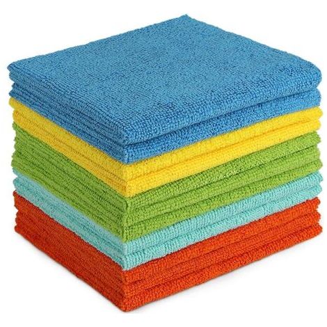 Lot de 12 Chiffons de Nettoyage en Microfibre, Torchons Lavette Microfibre Ménage Plus Doux, Plus Absorbants, Non Pelucheux, pour Maison, Cuisine, Voiture, Cenêtres e Vitre 30 x 30cm