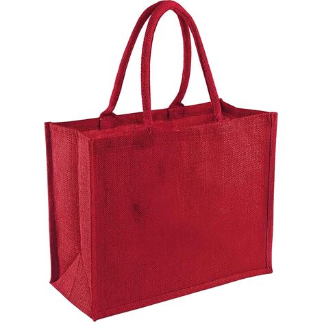 Sac cabas classique en jute Westford Mill, taille unique, rouge (1/2)