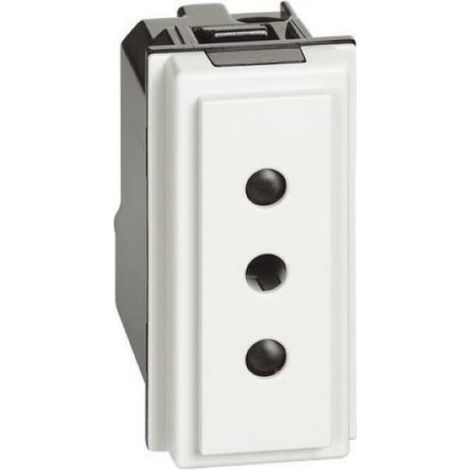 BTICINO KW4113 - Presa 2 P+T 10 A, 250 Va.C. - Bianco - Now (1/4)