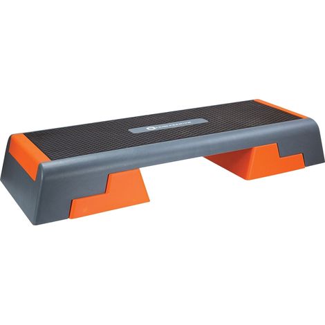 Aerobic-Step-Plattform, Schwarz/Orange, rutschfeste Oberfläche