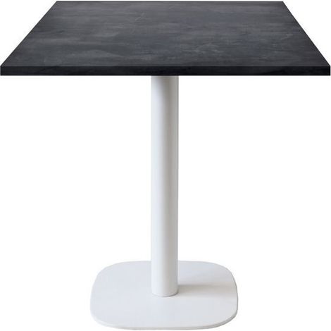 Table 70 x 70 cm - modèle Round pied blanc ardoise métallisée