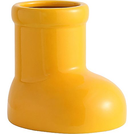 Vase en céramique Petit modèle jaune Décoration de Noël Bottes rouges créatives Style Instagram (1/5)