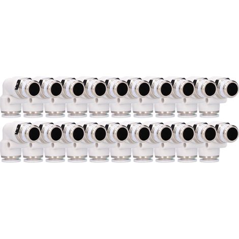 20Raccords de tuyau d'air coudés blancs 360 degrés, raccords à connexion rapide filetés (1/5)