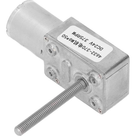 Moteur à engrenage à vis sans fin DC24V 375 tr/min auto-bloquant réducteur de vitesse filetage M6x50mm (1/5)