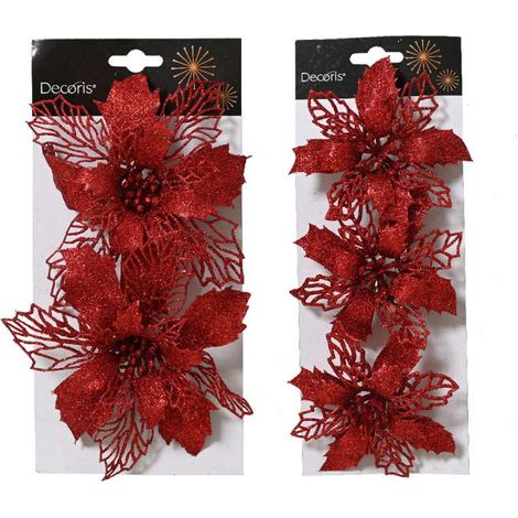 Decoris Clip Stella di Natale Oro Decorativa - Misure Assortite
