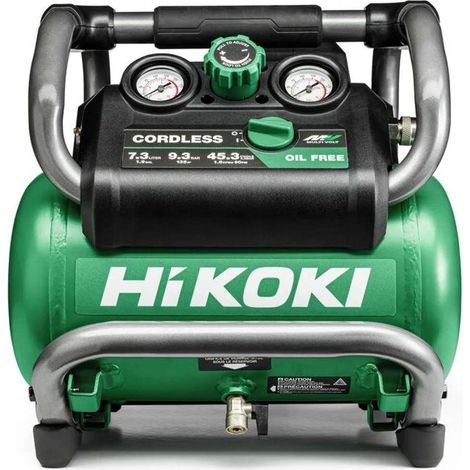 Hikoki – Compresseur sans huile 9,2 bars – Moteur sans charbon – Débit d’air élevé – Structure métallique durable – Conception compacte (1/5)