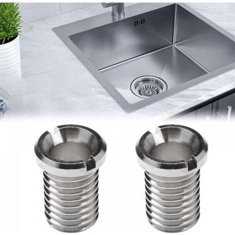 2 vis pour panier d'évier, vis creuses pour évier, vis pour tamis, vis pour crépine en acier inoxydable, vis creuses pour panier de crépine, valves pour évier, paniers de crépine pour évier (1/5)
